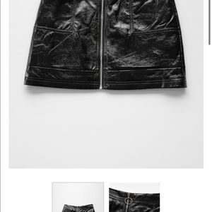 Top shop black faux leather mini skirt